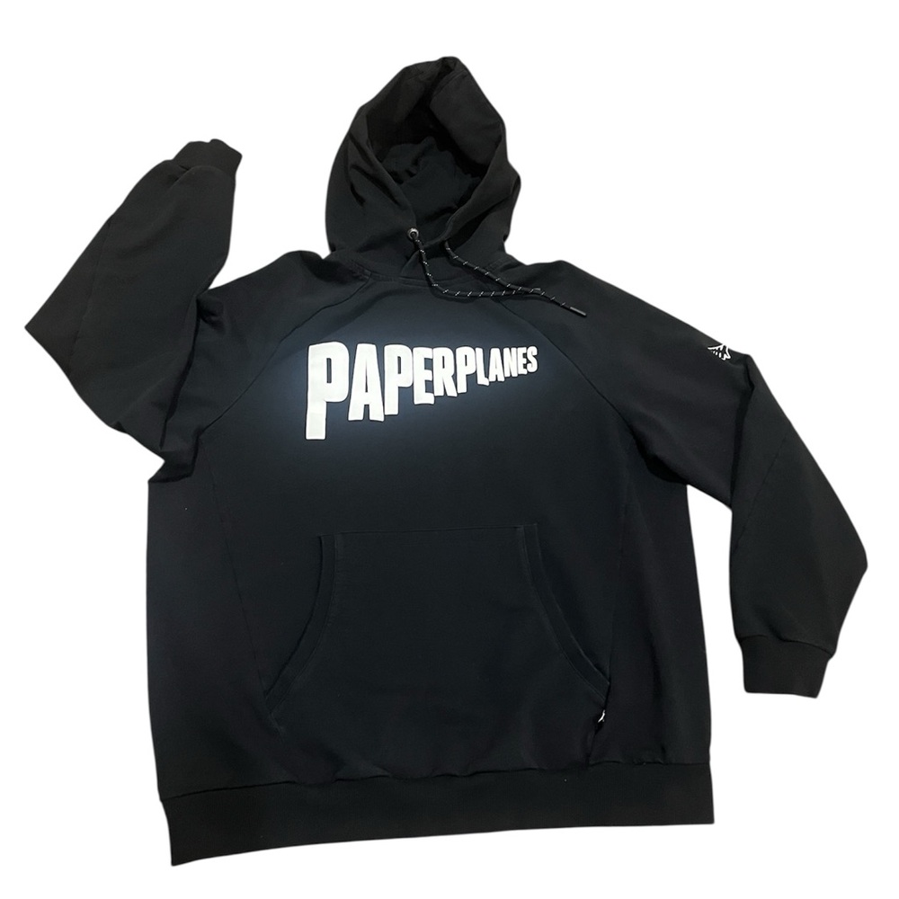 Paper planes greatness is a process Black Hoodie XL black and white